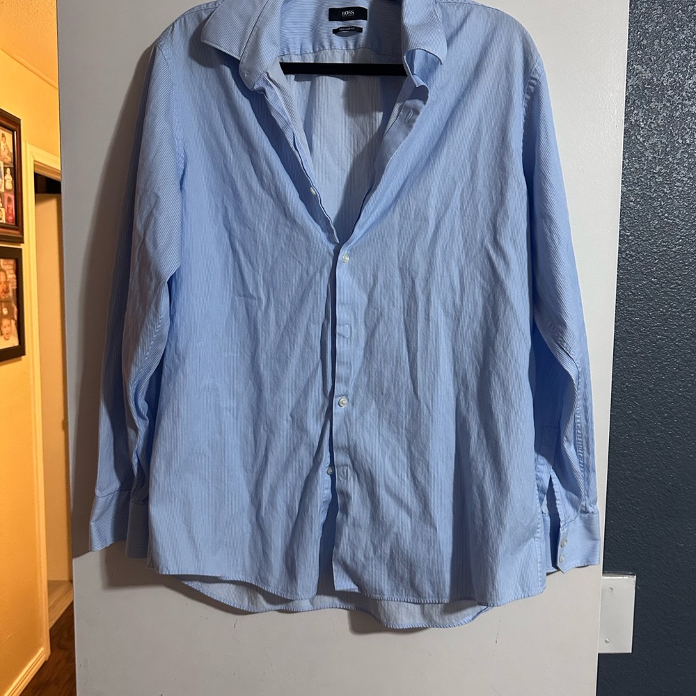 Hugo Boss Light Blue Button-Up Shirt‎